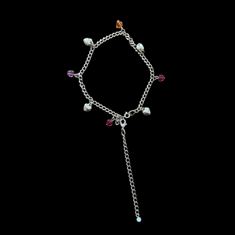 Avon Vintage Gold Tone Multi-Color Heart Bracelet with 3” Extender💕 - Picture 2 of 2